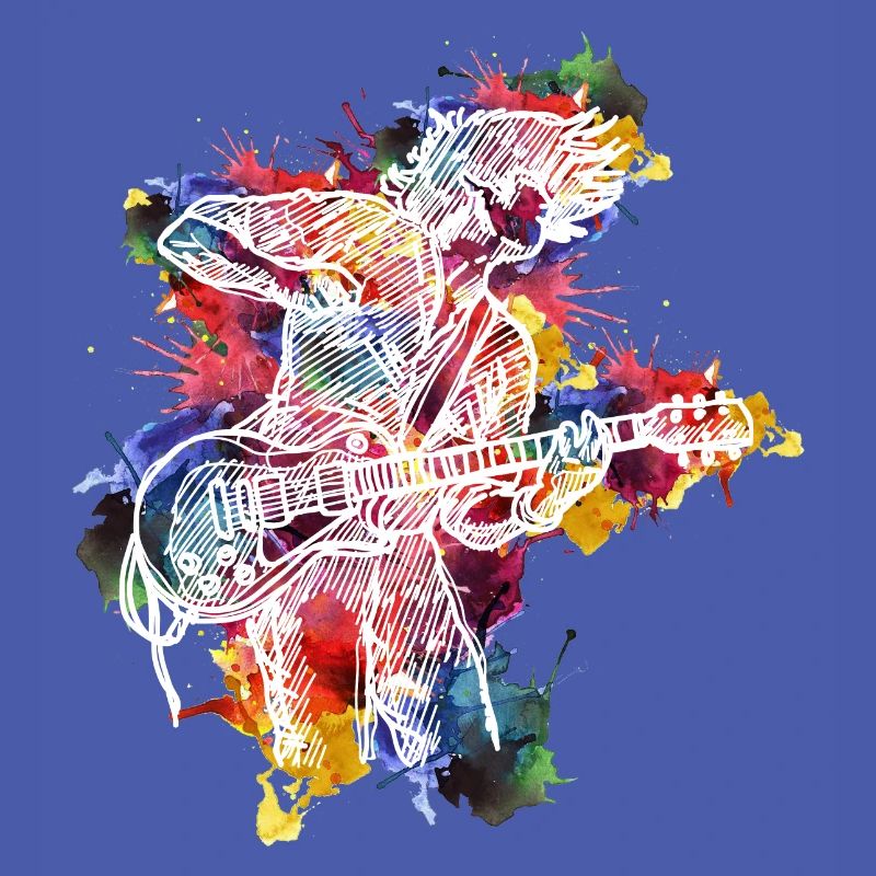 Conception aquarelle d'évolution de guitare pour