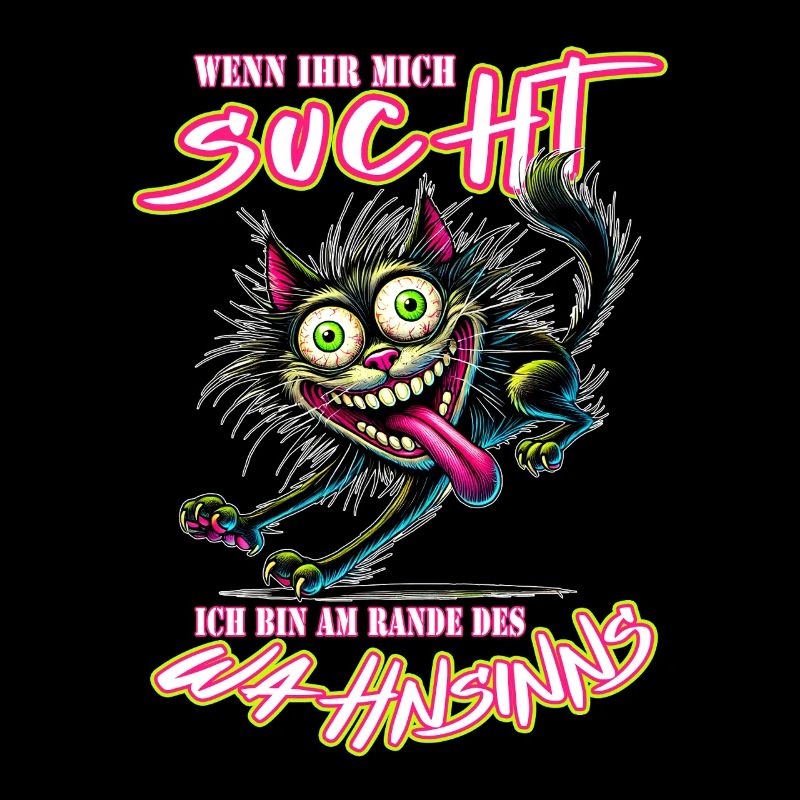 Crazy Katze am Rande des Wahnsinns Comic Stil