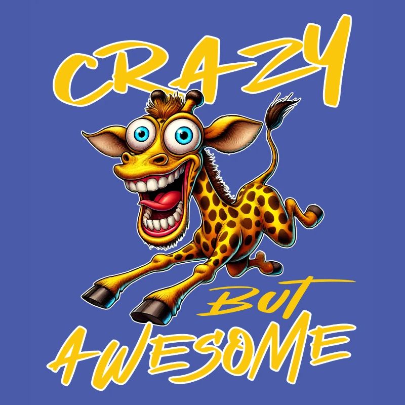 Crazy but Awesome Giraffe Comic Style
