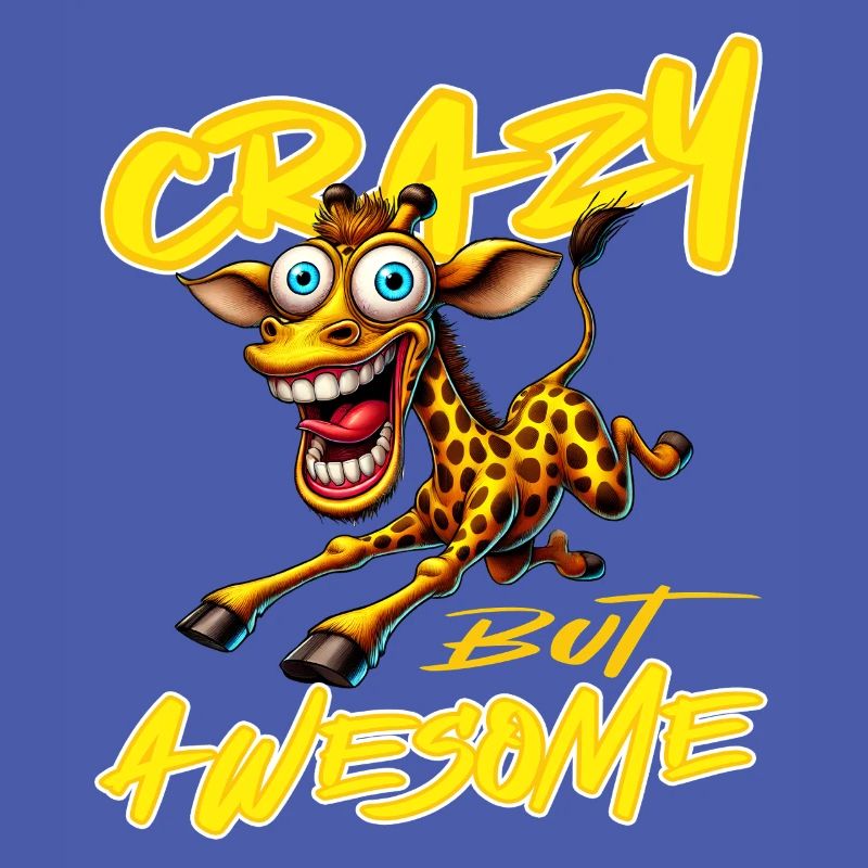 Crazy but Awesome Giraffe Comic Style