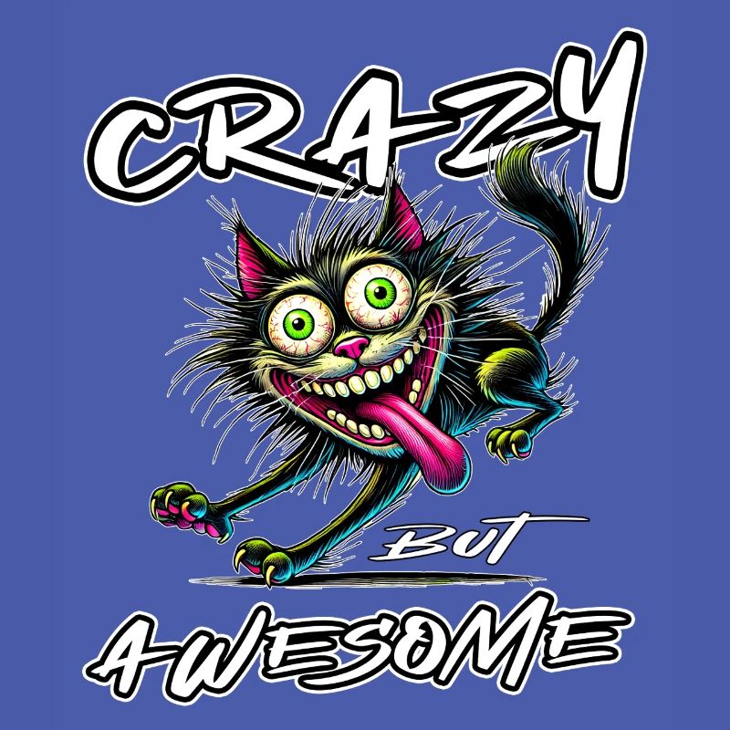 Crazy but Awesome cat comic style
