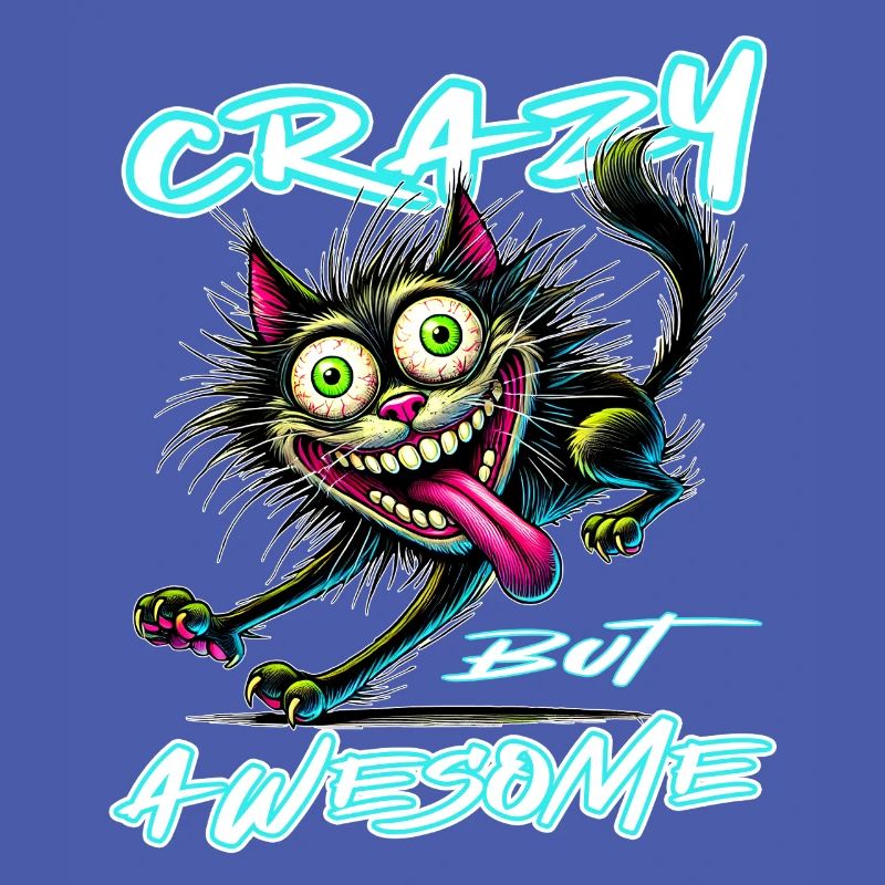 Crazy but Awesome cat comic style