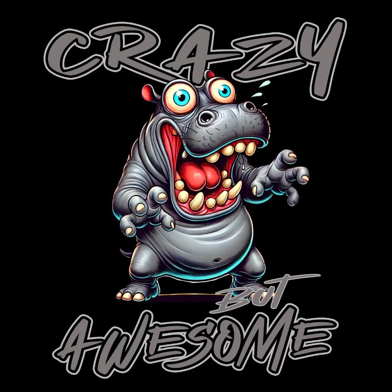 Crazy but Awesome Nilpferd Comic Stil