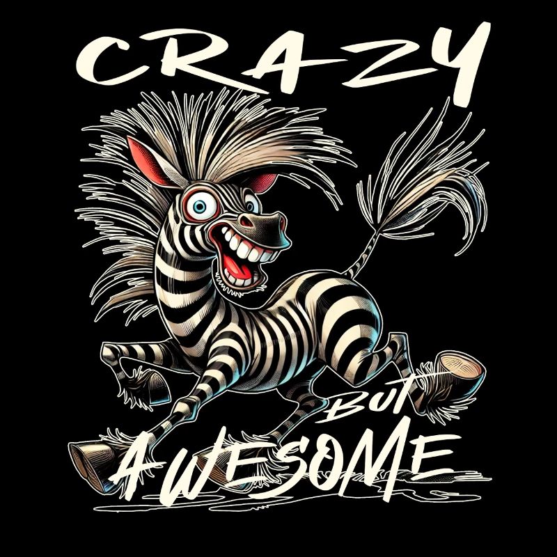 Crazy but Awesome Zebra Comic Style