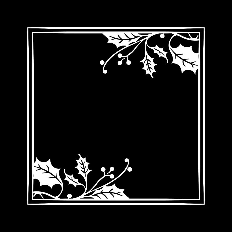 White frame bay leaf Christmas