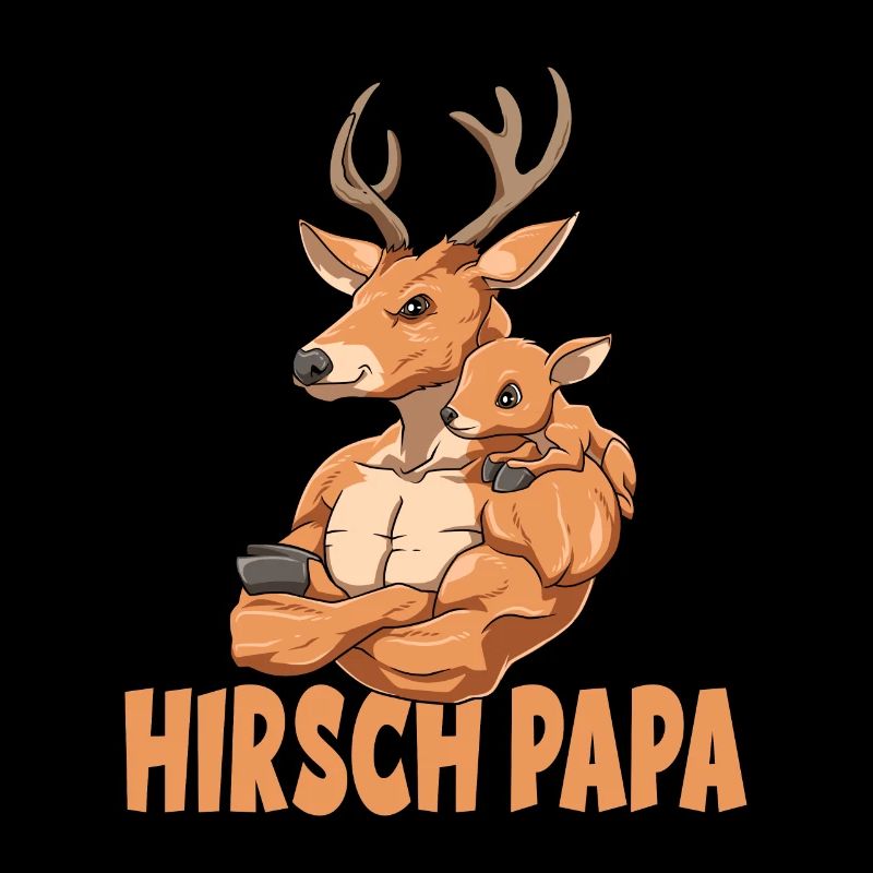 Starker Hirsch mit Hirsch Kind