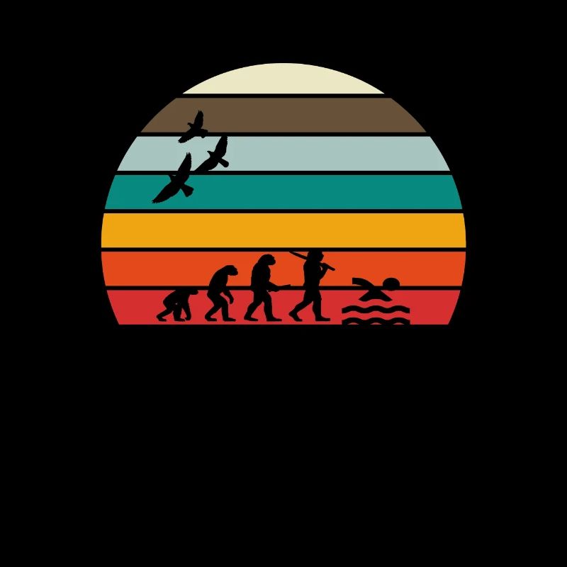 retro vintage sunset évolution NATATION