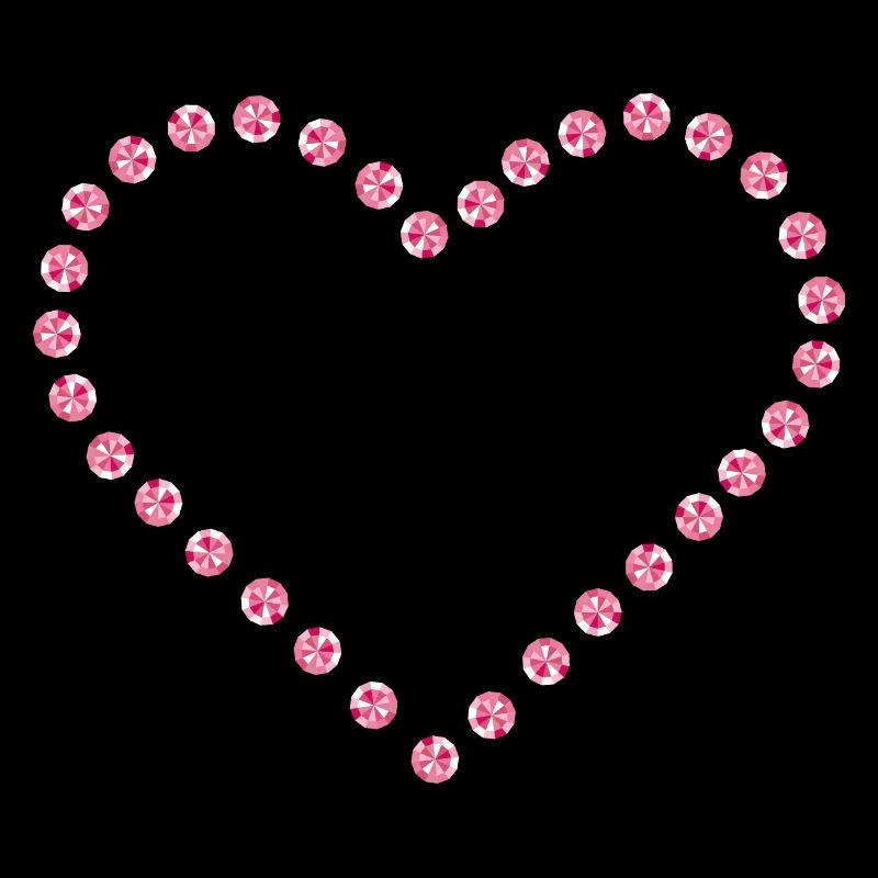 Diamant Herz rosa Kontur