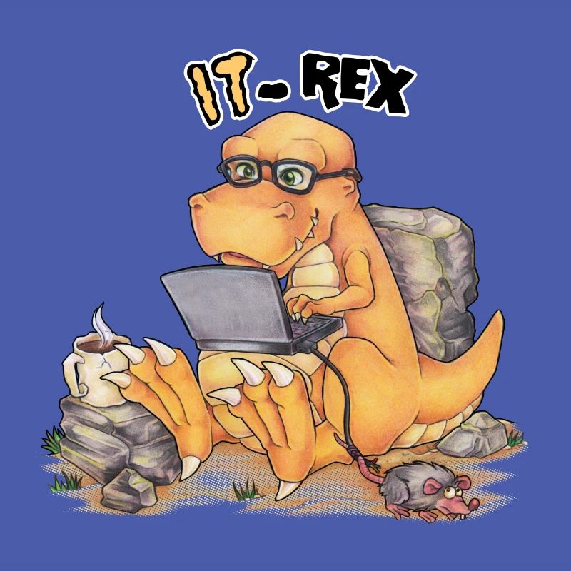 IT Rex- Lustiger Dinosaurier mit Computer
