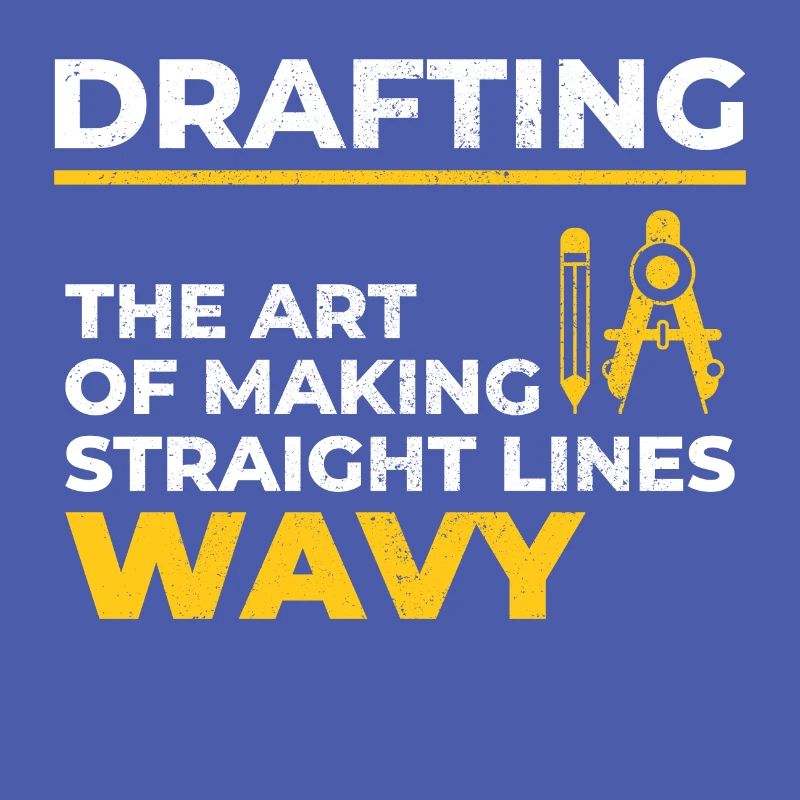 Architect Drafting Wavy Lines Construction Funny
