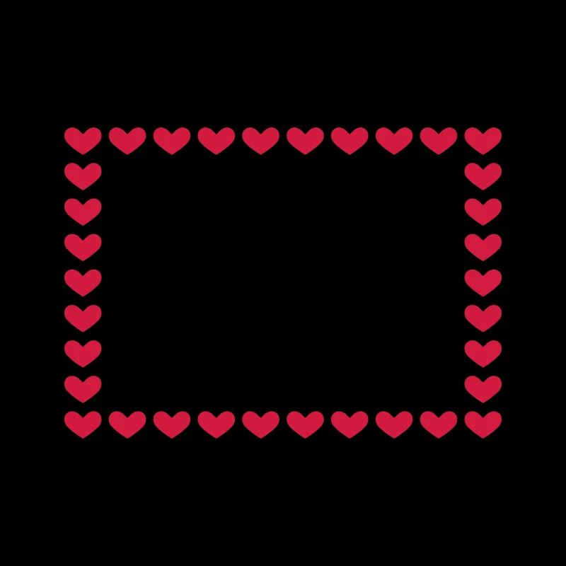 Rectangle frame box heart customizable red