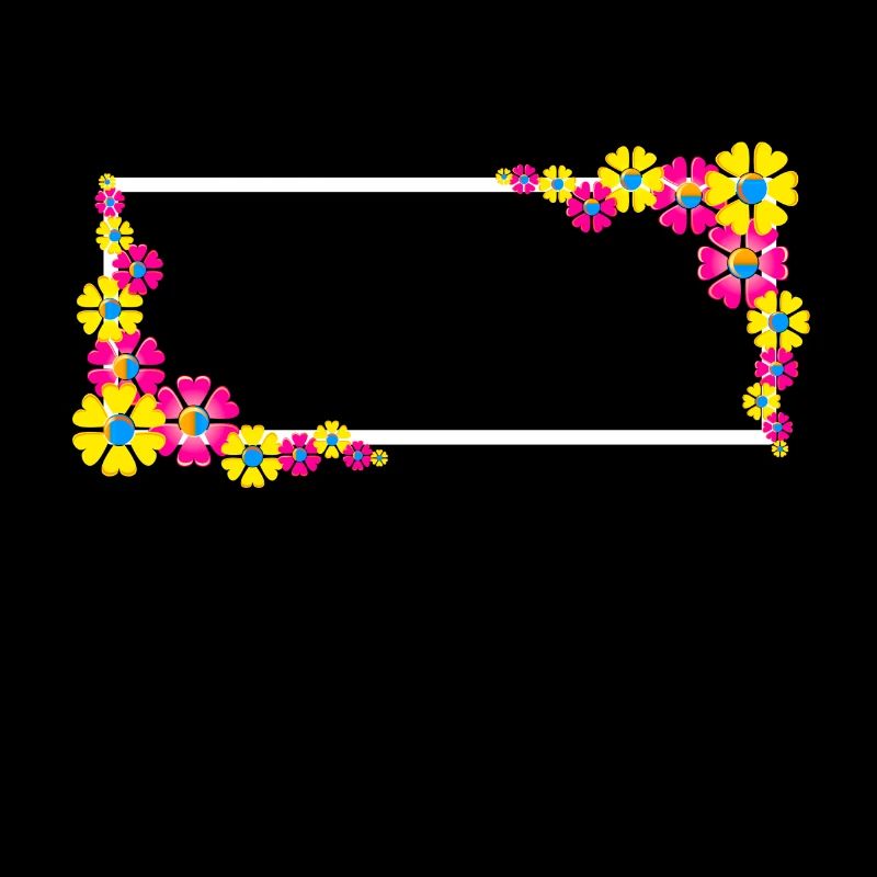 Cadre blanc de fleurs colorées