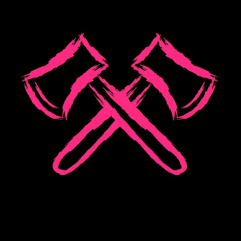 Axt Symbol Gekreuzte Äxte Rosa