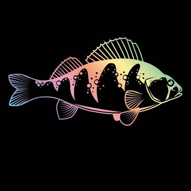 Silhouette d'icône colorée de perche de poisson
