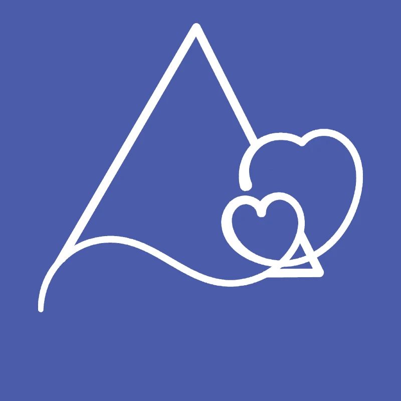 Triangular frame with hearts basic text