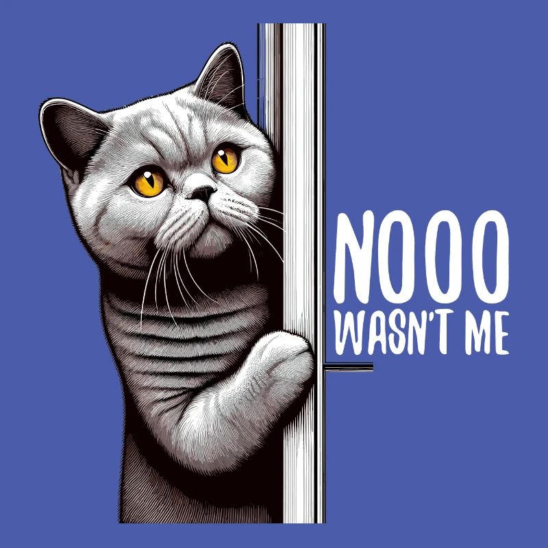 No I Wasn't BKH Blue Cat Gift