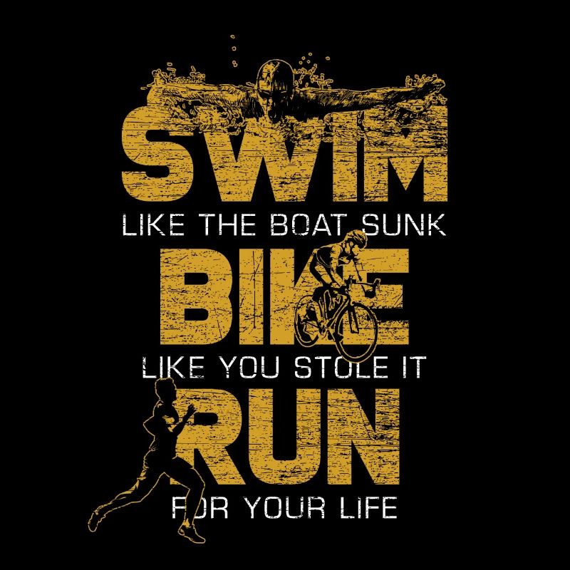Athlète de course de vélo de natation de triathlon