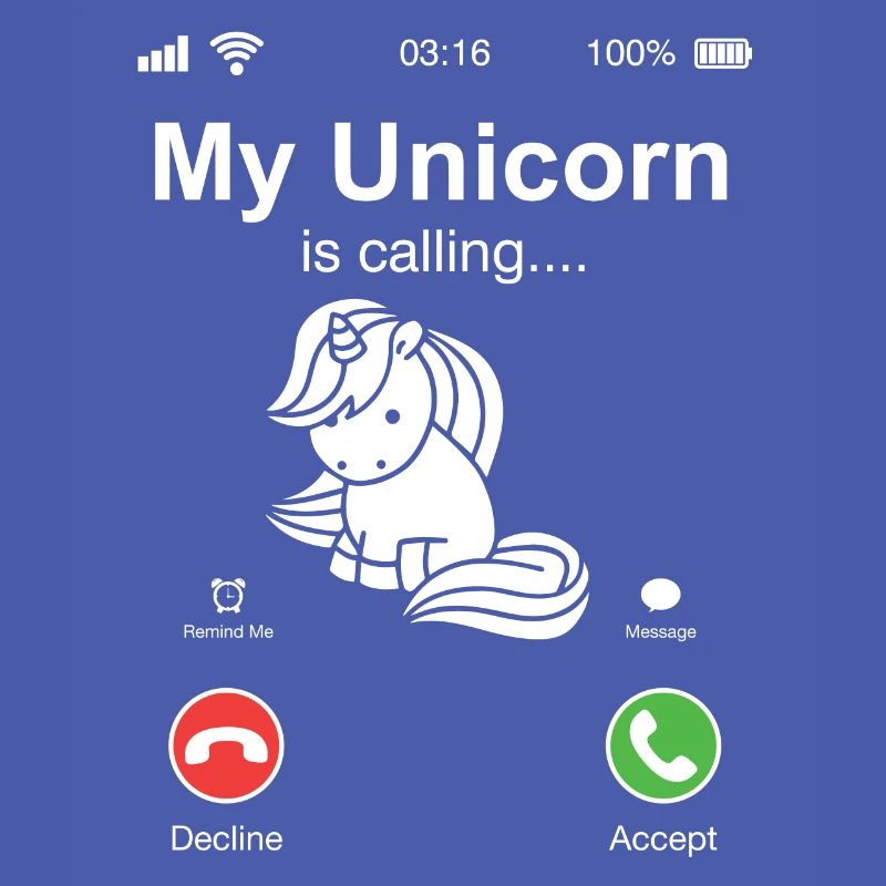 Unicorn is calling on gift animals rainbow