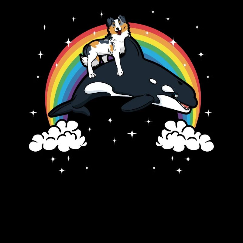 Australian Shepherd Hund Orca Wal Geschenk