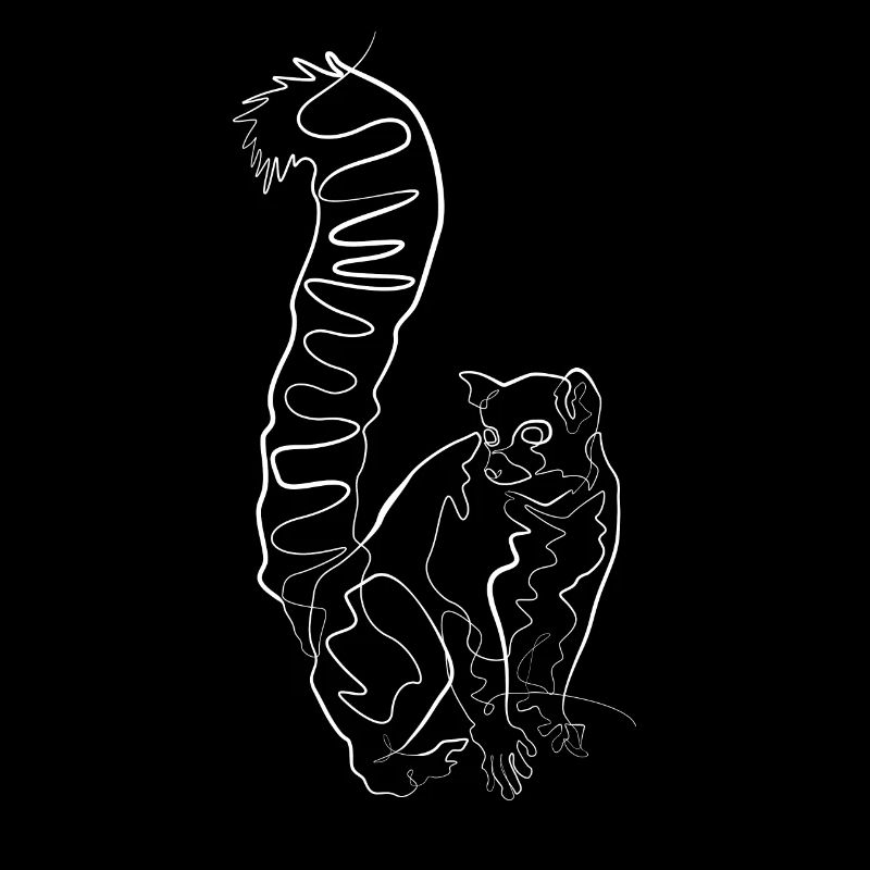 Lemur Madagaskar - one line drawing