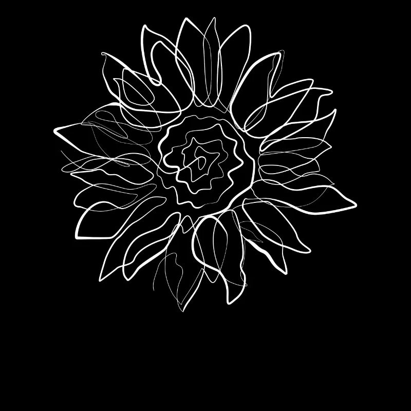 Sunflower - one line drawing