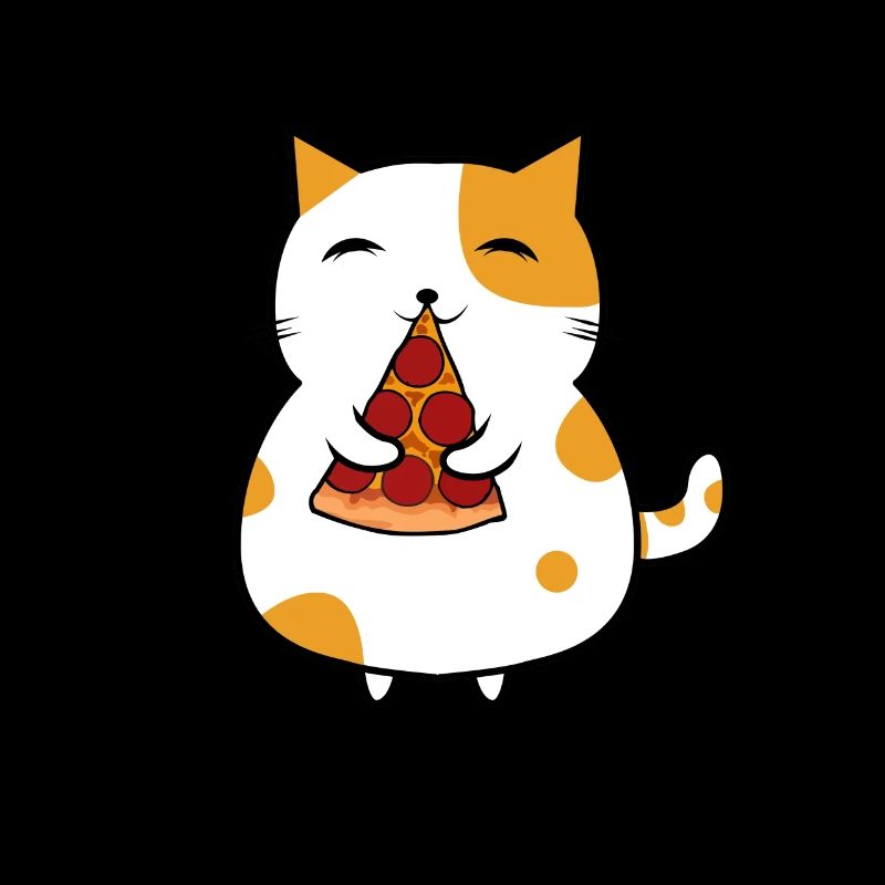 Katze mit Pizza Geschenkidee Diät Abnehmen