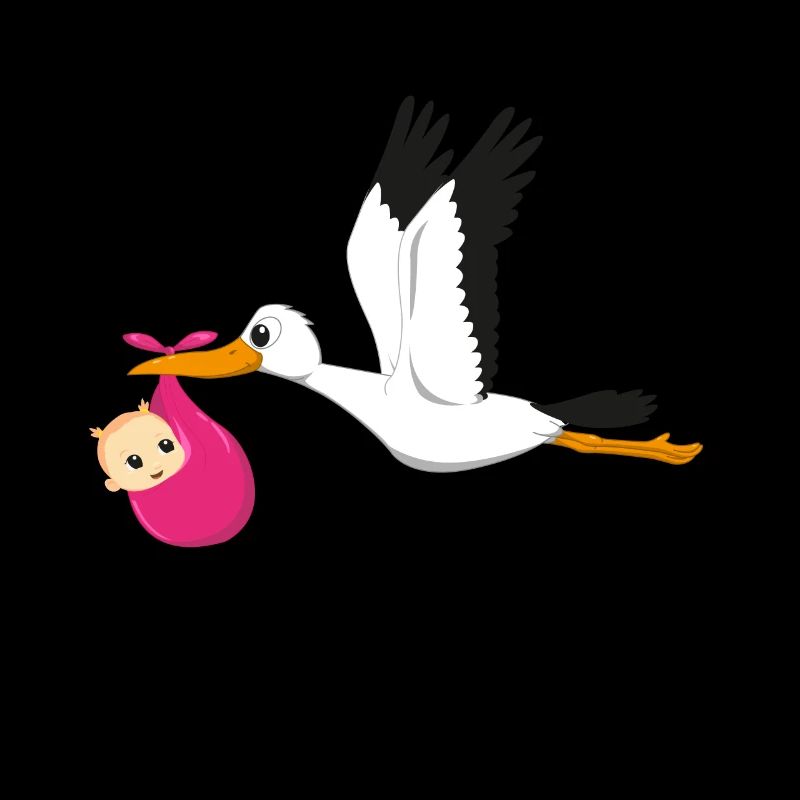 Storch fliegend mit Baby Mädchen Geschenk