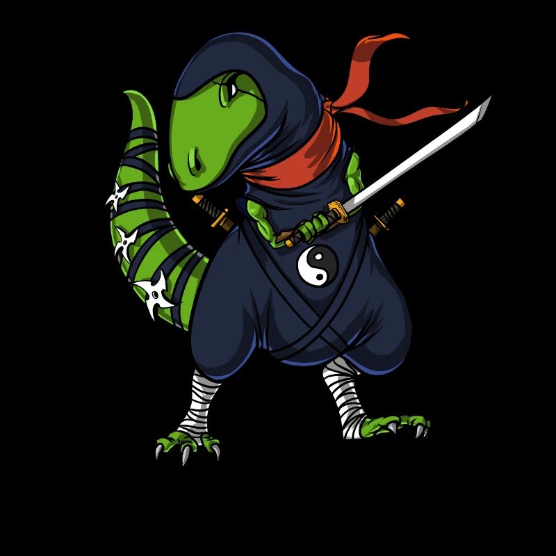 T-Rex Dinosaurier Ninja Krieger Samurai