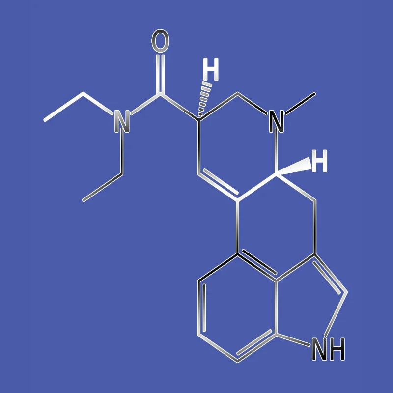 Molécule de formule structurelle LSD A. Hofmann Bicycle Day