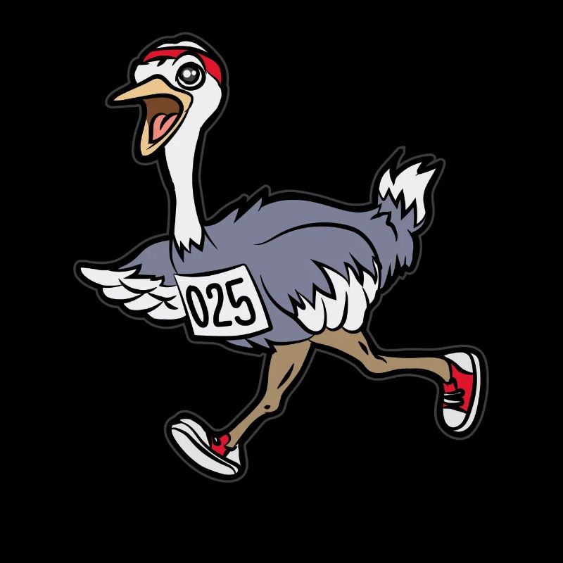 running ostrich jogging marathon runner sprinter
