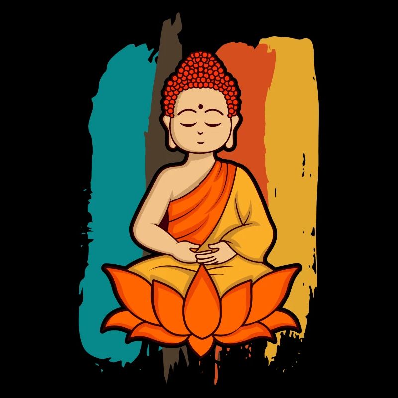 Conception de schéma de couleur de dessin animé de Bouddha