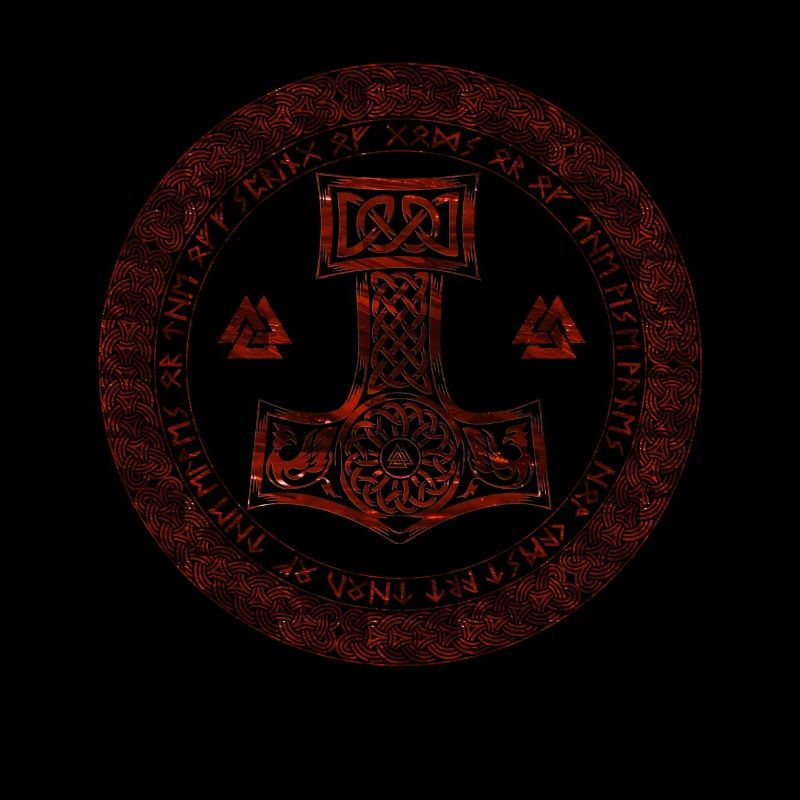 Thor Hammer Mjölnir Mjolnir in the Rune Circle