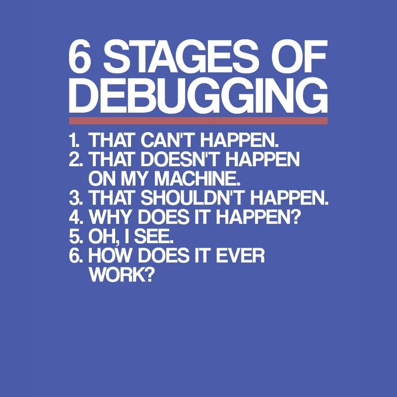 6 Stages of Debugging | Programmer, computer science