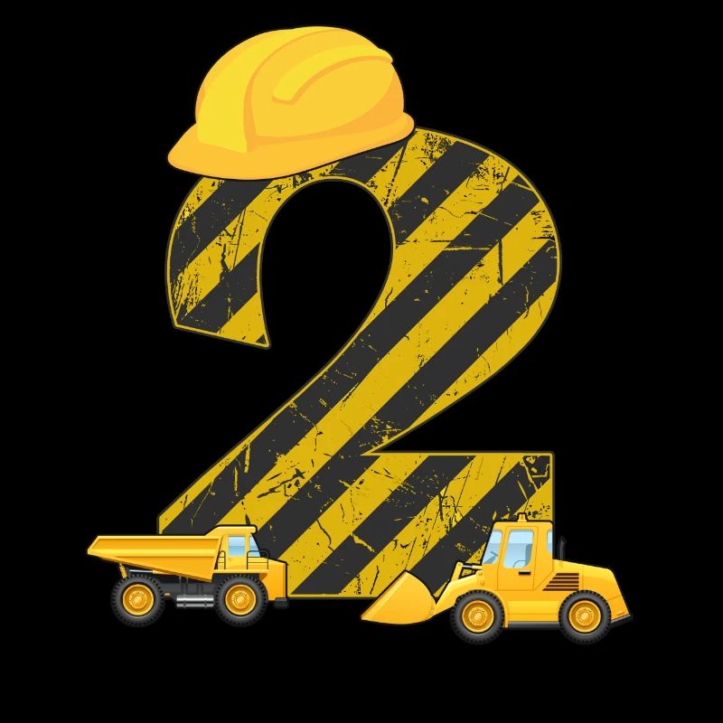 2nd Birthday Digger 2 Years Builder Excavator Gift