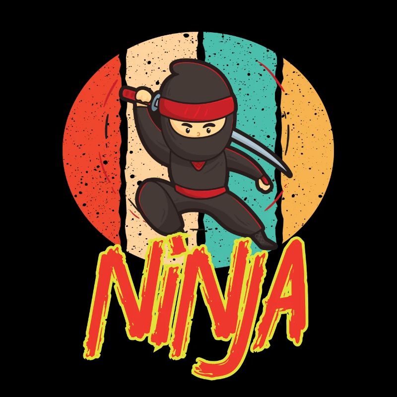 Cooles Vintages Ninja Retro Entwurfs-Ninja Liebhabergeschenk