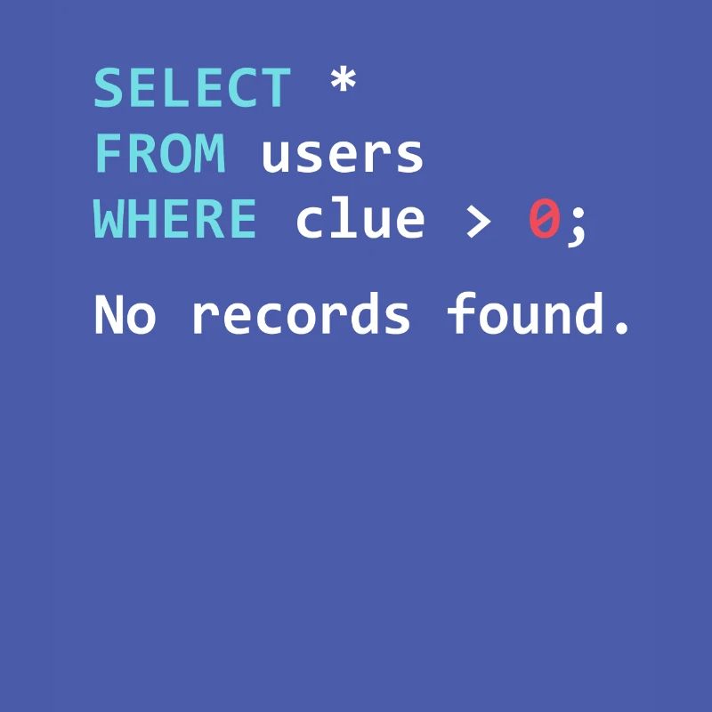Lustiges Programmer Geschenk SQL Query