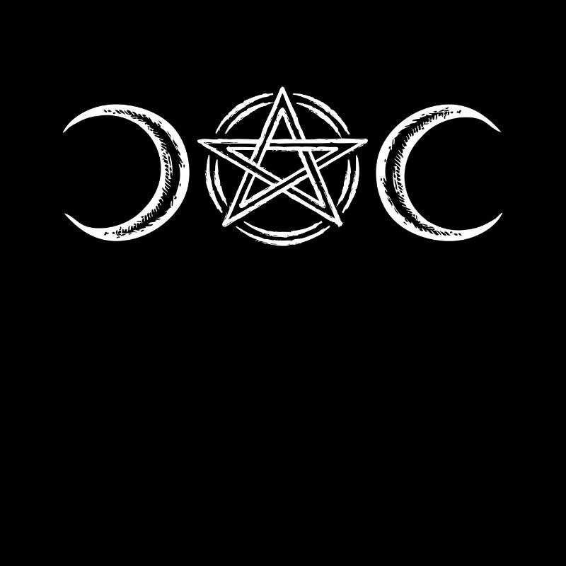 Lune sorcière déesse Wicca pentagramme païen