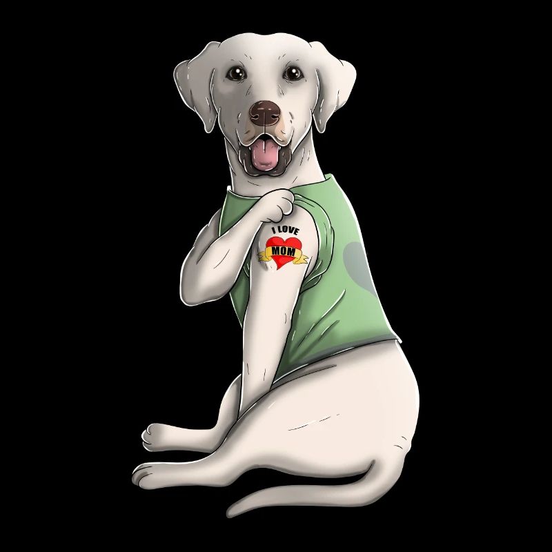 Ich liebe Mutter Tattoo Labrador Mutter Muttertagsgeschenk