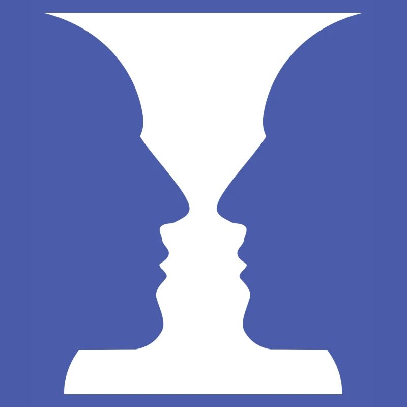 Köpfe oder Vase Optische Täuschung