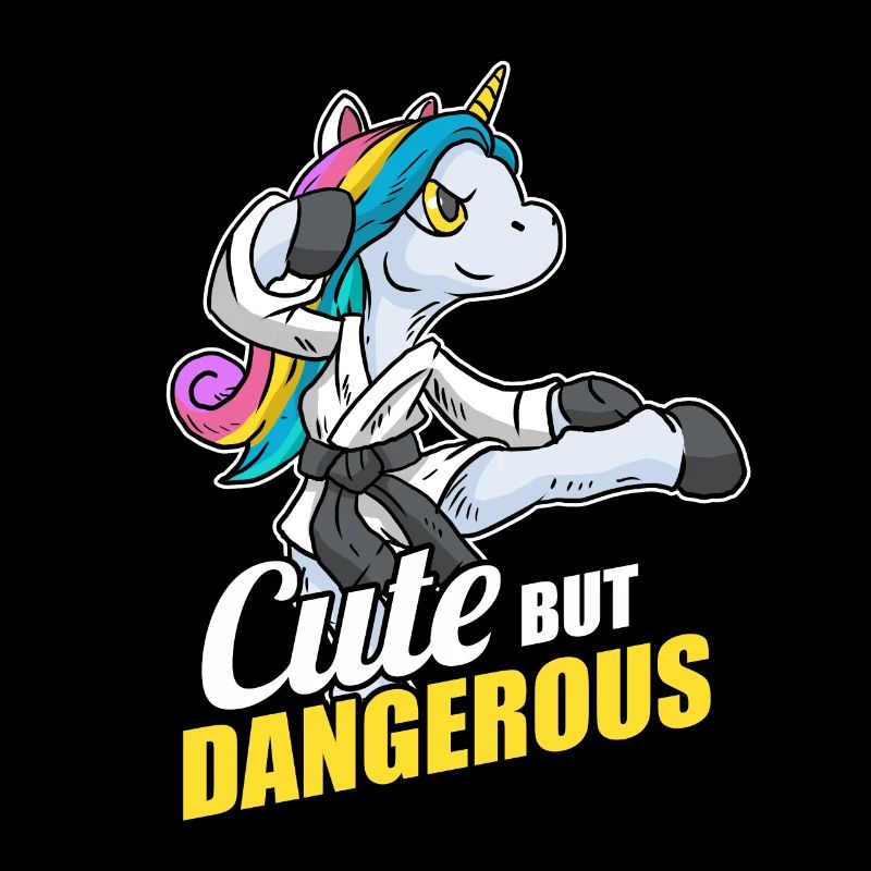 Cute But Dangerous Karate Einhorn Kampfkunst