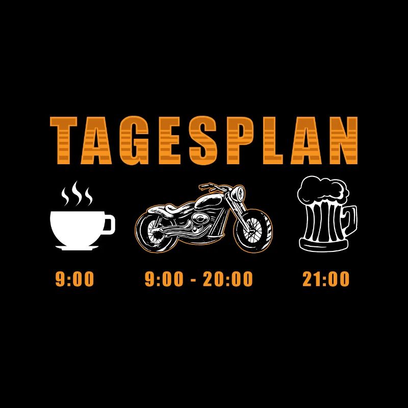 Lustiges Motorrad Tagesplan Bier Spruch Geschenk