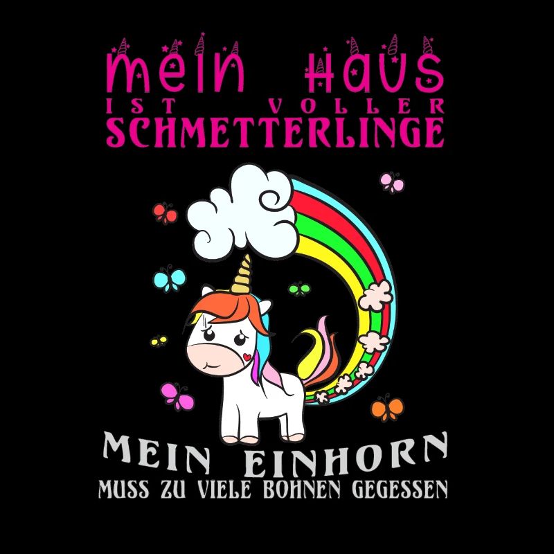 Einhorn Pups als Schmetterlinge und Regenbogen