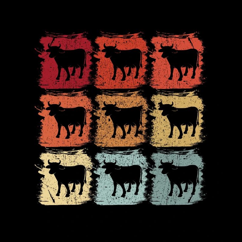 Rétro Pop Art Vache Taureau