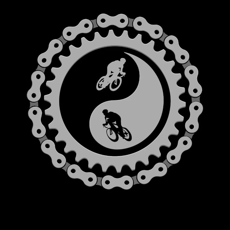 Yin Yang signe symbole cycliste vélo de course
