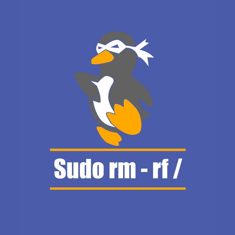 Tux Linux Pinguin Sudo Rm Rf Computerfreak Hacker