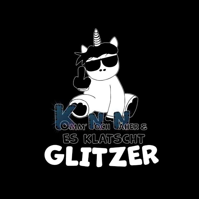 Cooles Einhorn Mittelfinger Glitzer Spruch