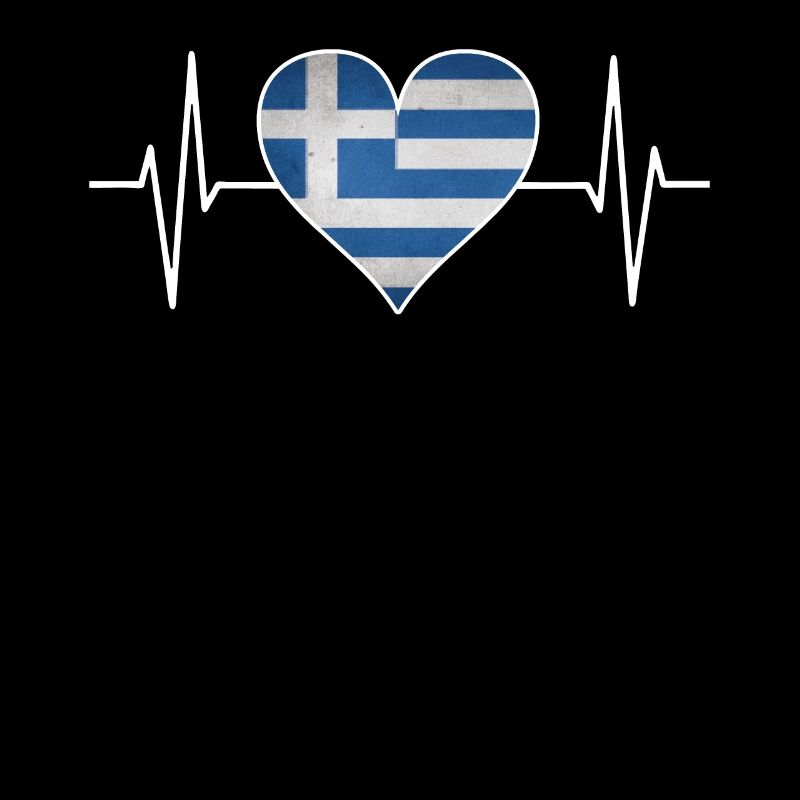 Grèce Grèce drapeau coeur cadeau de ligne ECG