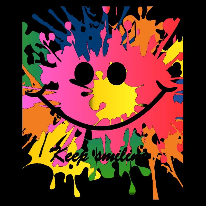 keep smiling splash bunt Freude