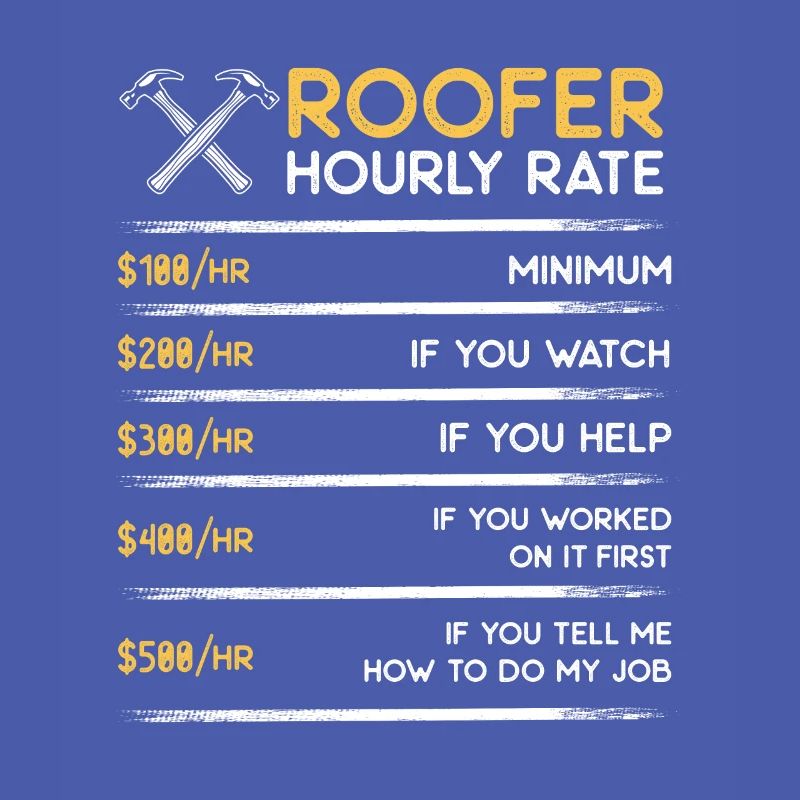 Roofer hourly rate - funny contractor roofer gift
