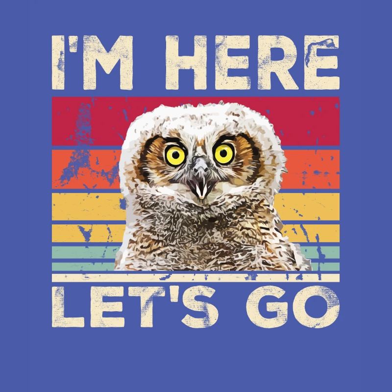 Lustiger Witziger Spruch i'm here Lets go Eule Vin